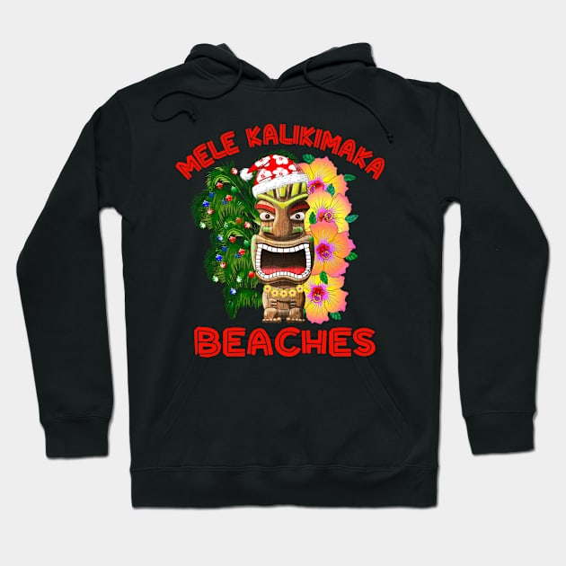 Mele Kalikimaka Beaches Merry Hawaiian Christmas Hoodie by macdonaldcreativestudios